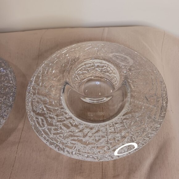 Orrefors Crystal Disc Candle Holders - Picture 2 of 11